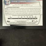 2025 Bowman Yeremi Cabrera 1st Chrome Refractor Auto /499 Texas Rangers CPA-YC