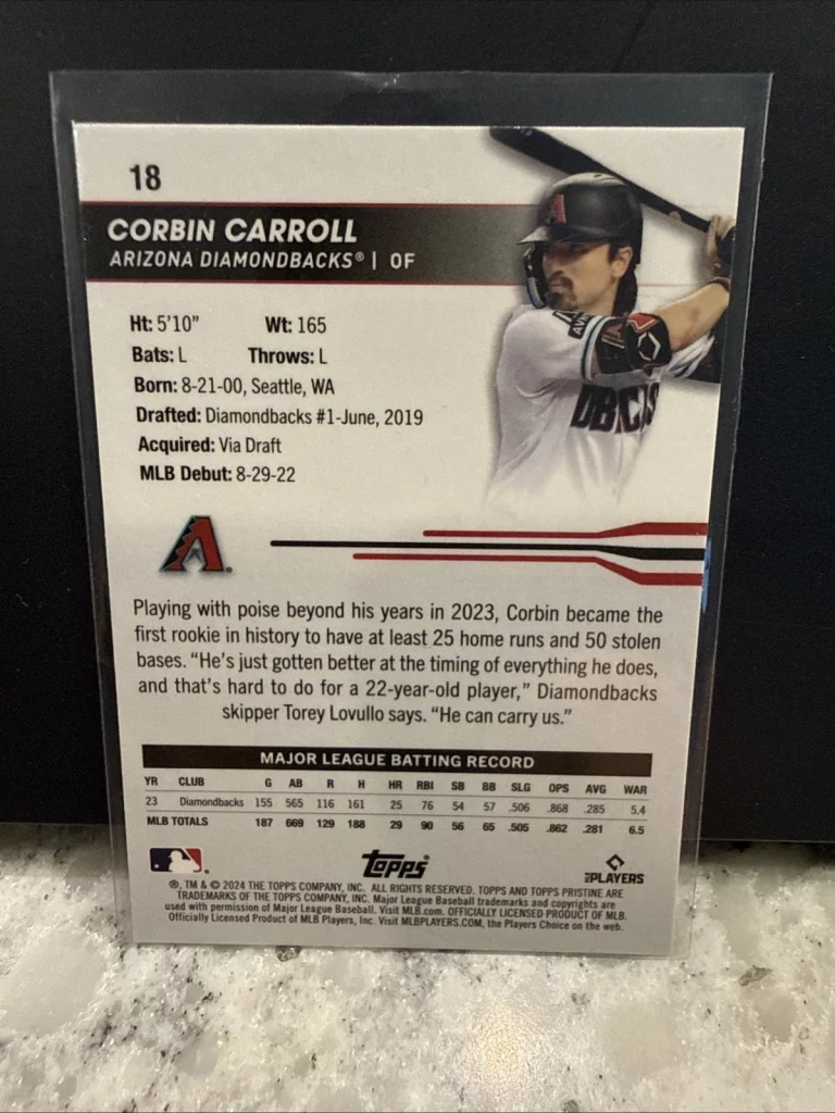 2024 Topps Pristine - Corbin Carroll #18 Orange Refractor /25