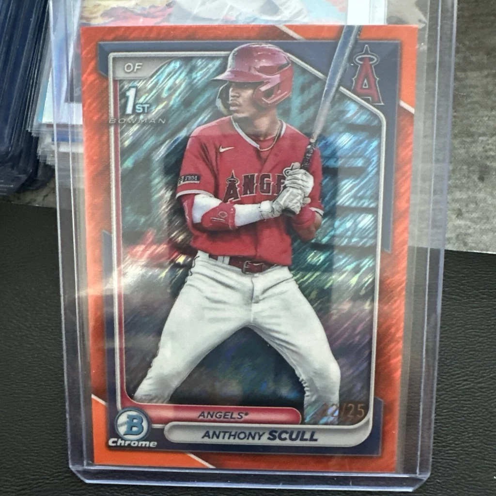 2024 Bowman Anthony Scull Chrome Prospects Orange Shimmer Refractors /25